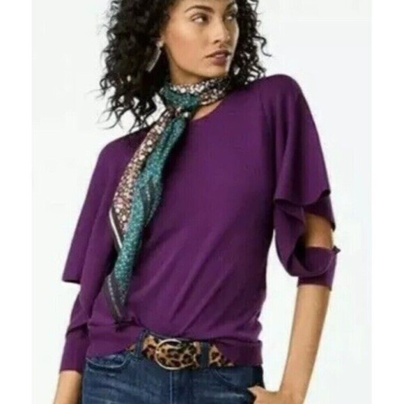 CAbi Tops - Cabi Women's Peek‎ Pullover Sweater Purple Medium